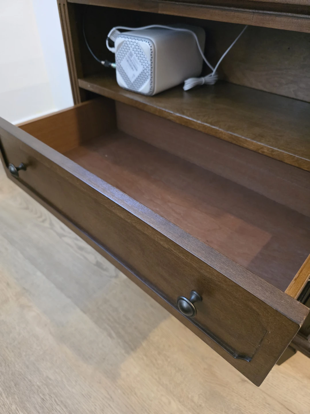 Dark Brown Nightstand/Media stand with Built-in Power Outlet - photo 4