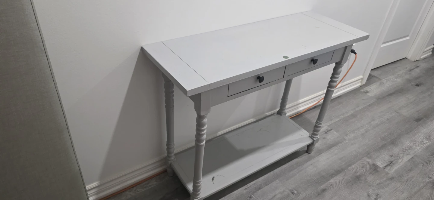 Grey Console Table with 2 Drawers