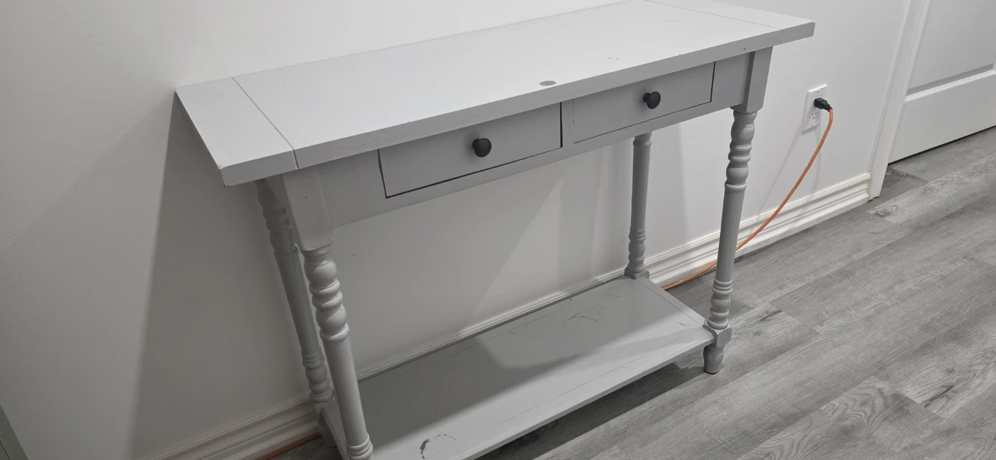 Grey Console Table with 2 Drawers - photo 2