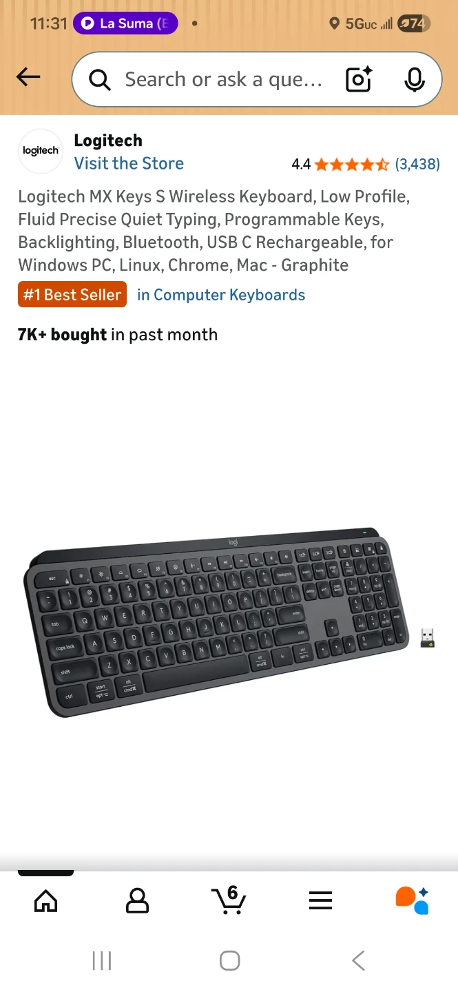 Logitech MX Keys S Wireless Keyboard - Graphite