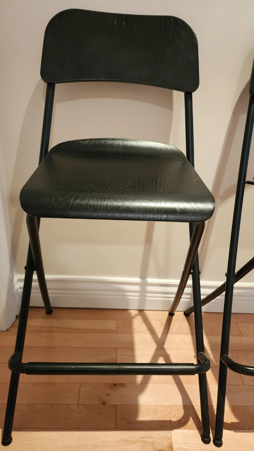 Free: Set of 4 Black Stackable Chairs and 2 Bar Stool chairs - photo 3