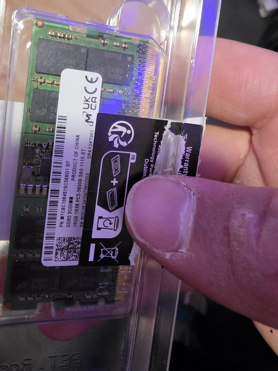 16GB DDR5 SODIMM PC5-5600B-SA0-1110-XT RAM Module