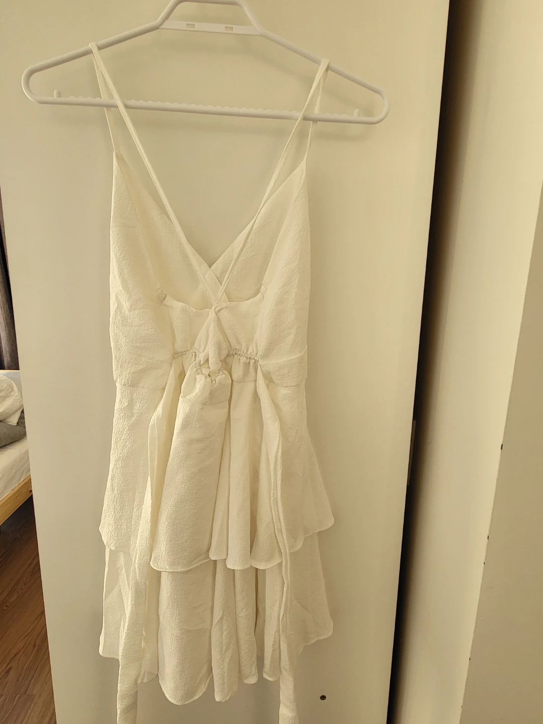 White cami dress with tiered skirt - photo 2