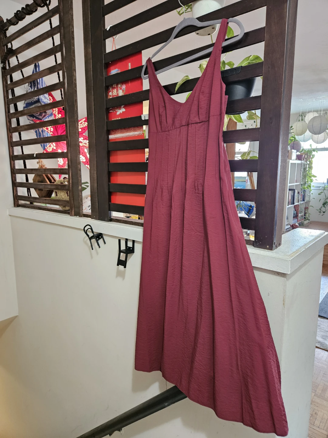 Zara Medium Red V-Neck Maxi Dress