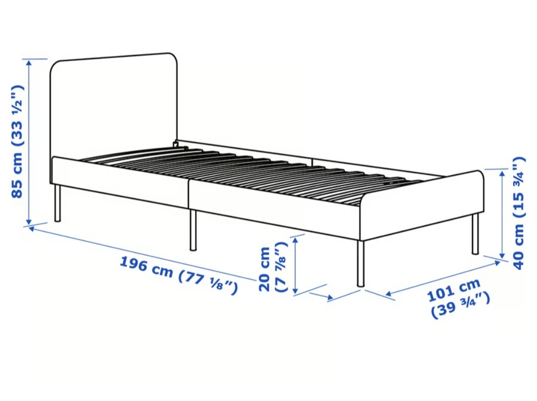 IKEA NEIDEN Bed Frame Single Charcoal Grey - photo 4