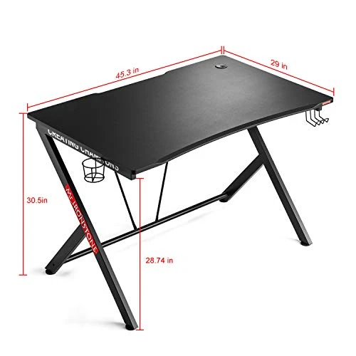 Gaming Desk Black 45.3" Wide