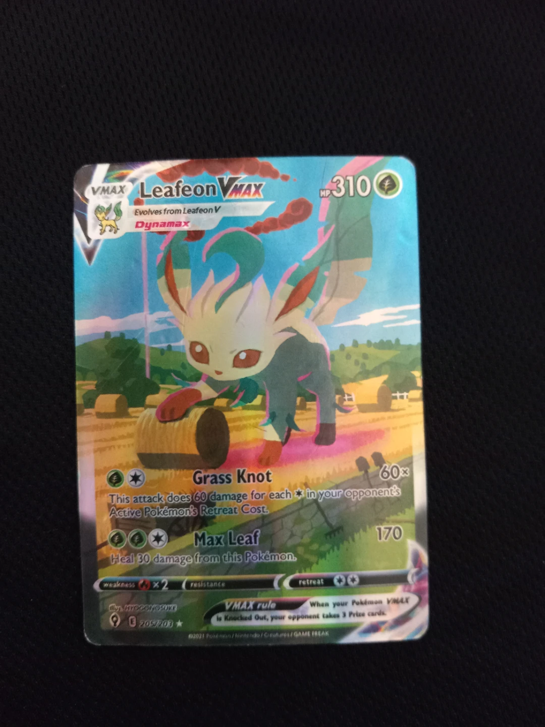 Pokemon TCG Leafeon VMAX 205/703 Card