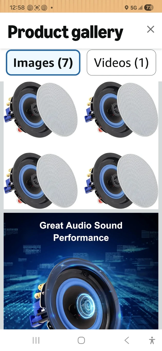 4 x In-Ceiling Speakers with Removable Grilles