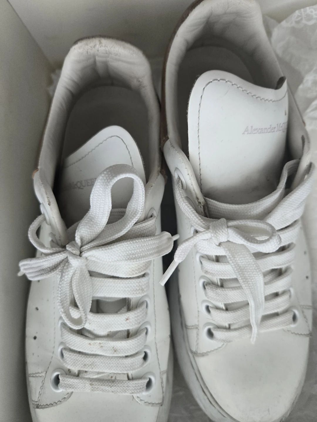 Alexander McQueen White Leather Sneakers women size 9