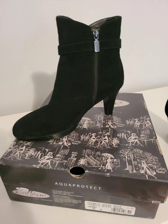 Aqua College Isabel Suede Black Ankle Boots Size 9.5 - photo 3