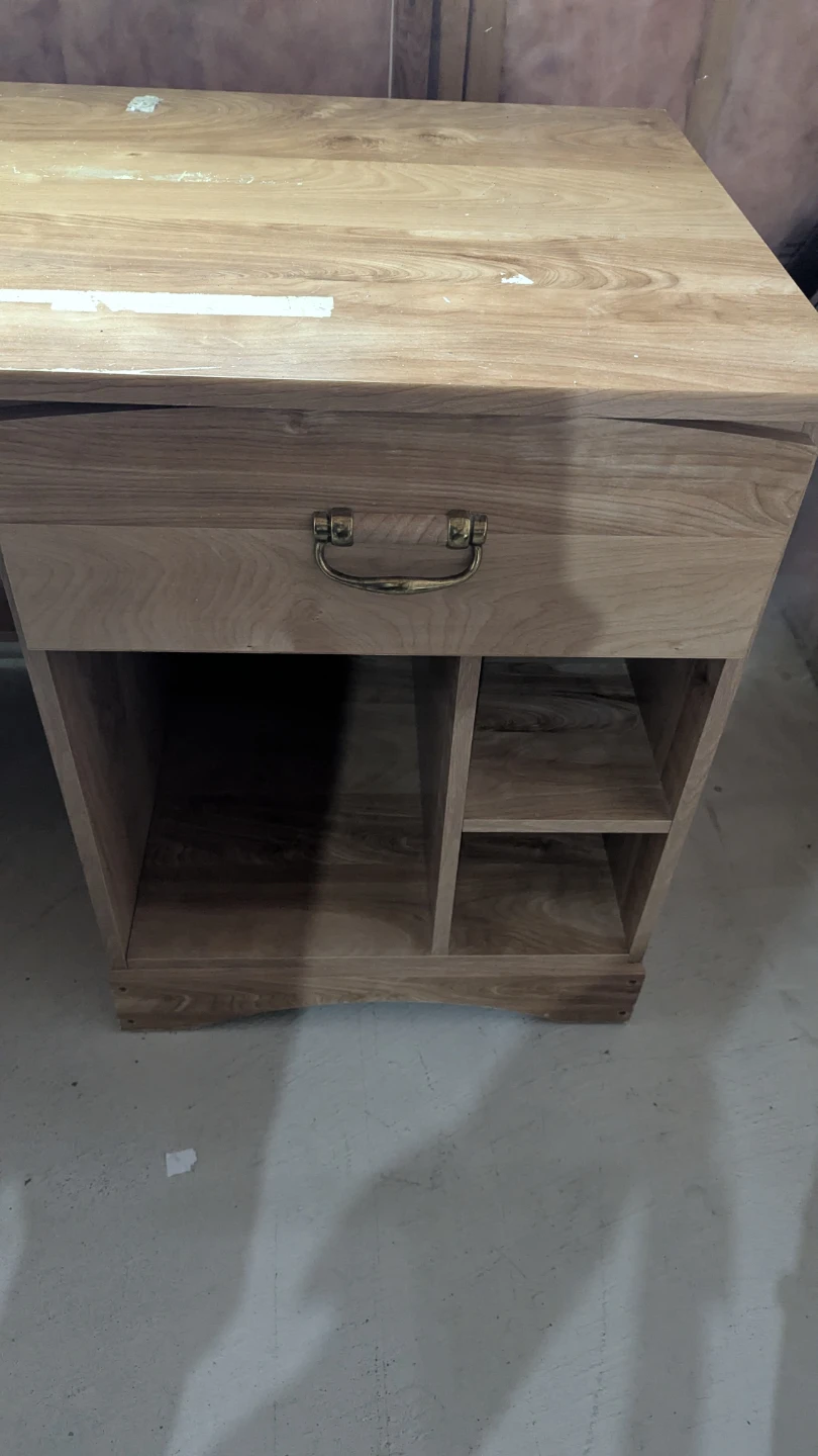 Wooden Desk with Drawer and Shelves - photo 2