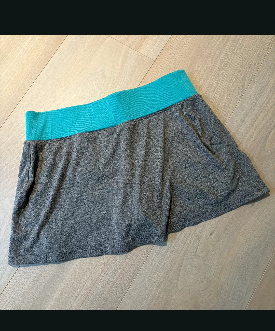 Nike Dri-Fit Running Skirt with Shorts - Grey/Teal - Size S - photo 4