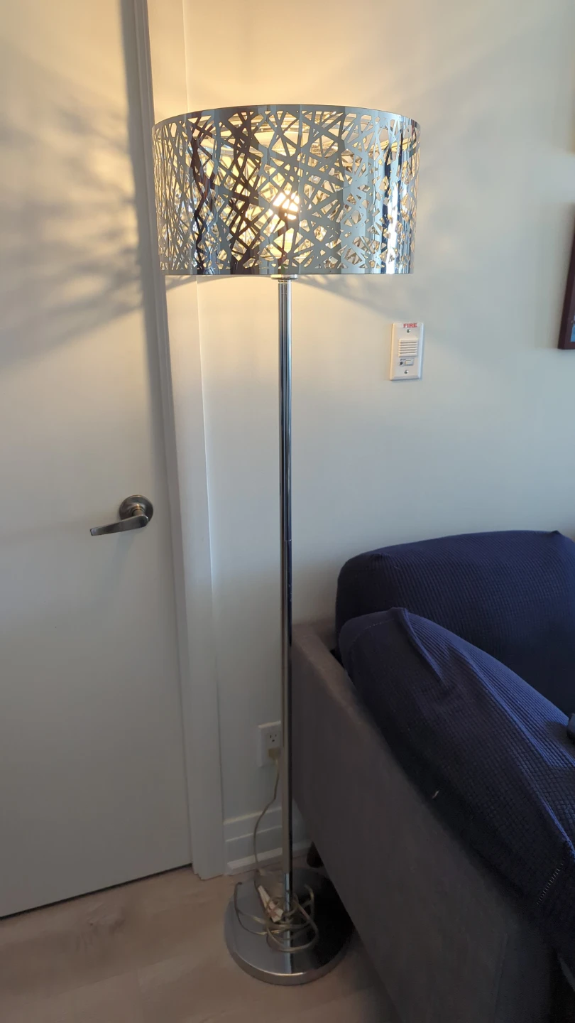 2 Silver Floor Lamps with Crystal Accents - photo 2