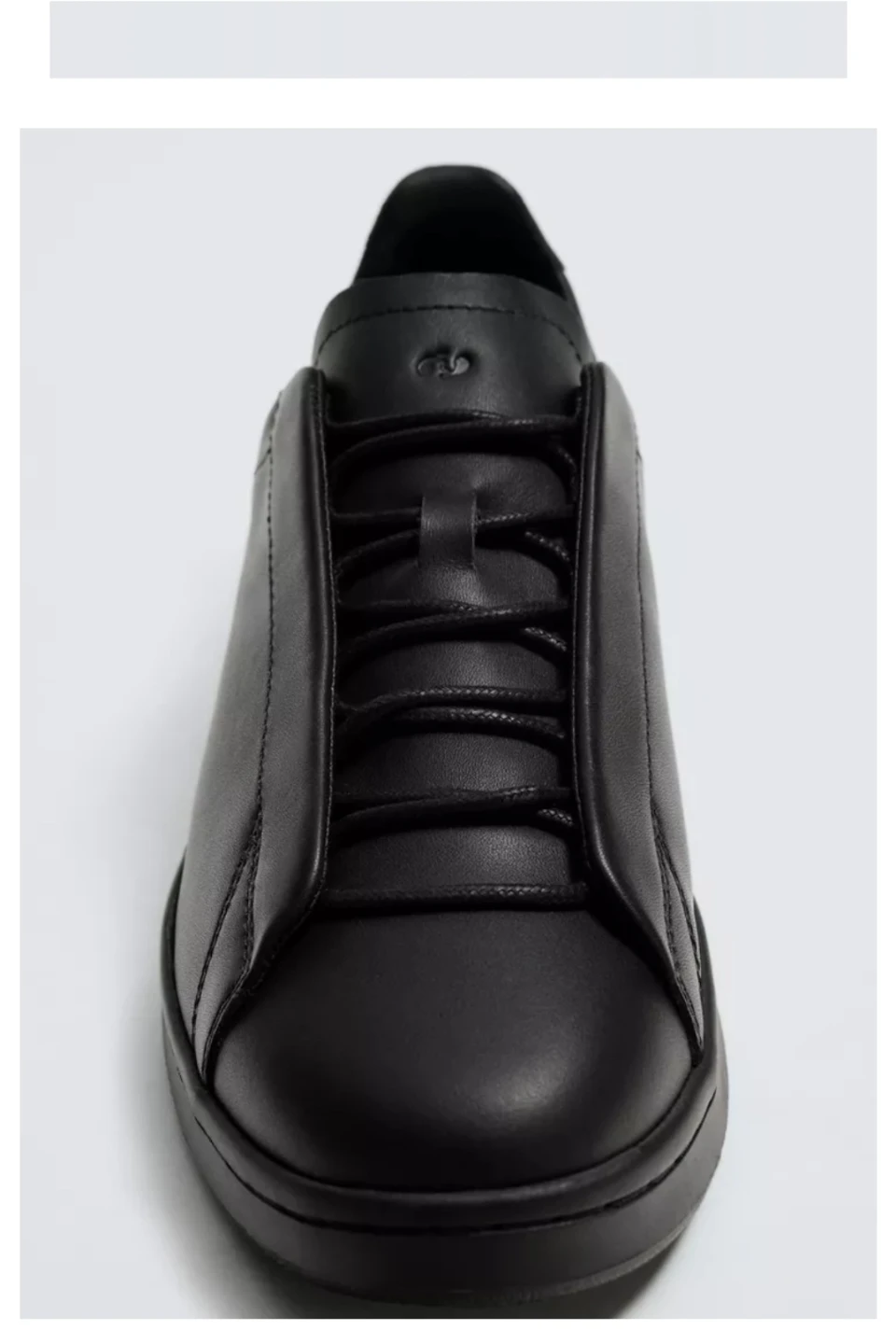 Black Leather Lace-Up Sneakers Size 40 - photo 5
