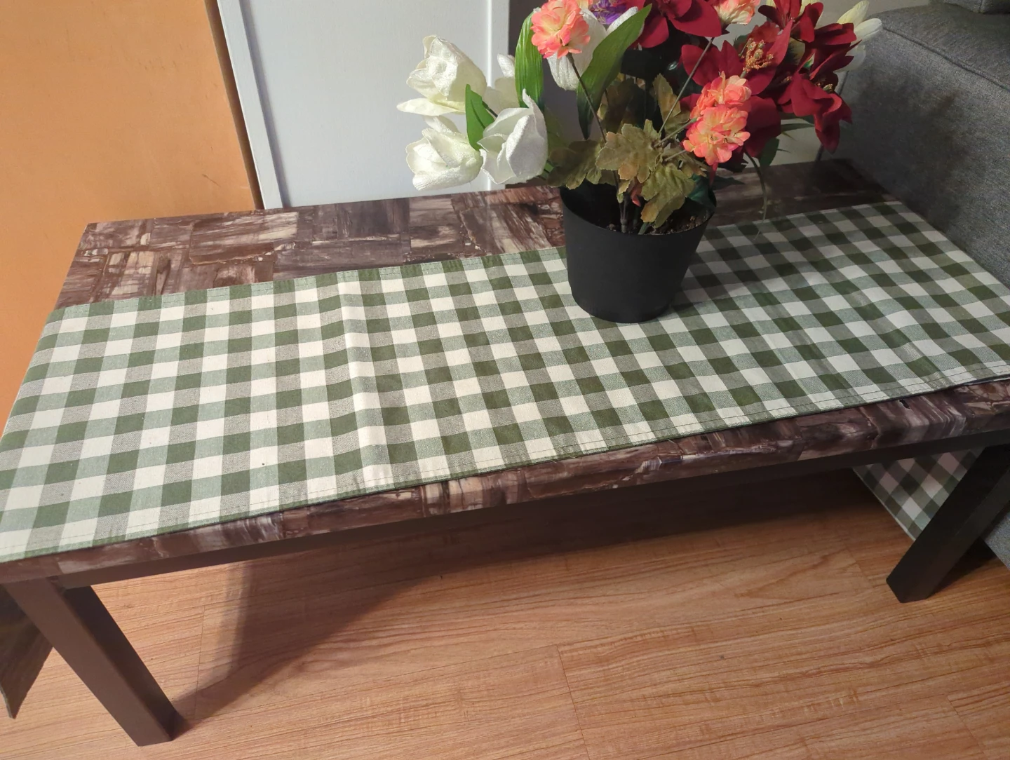 Green Gingham Table Runner - photo 2