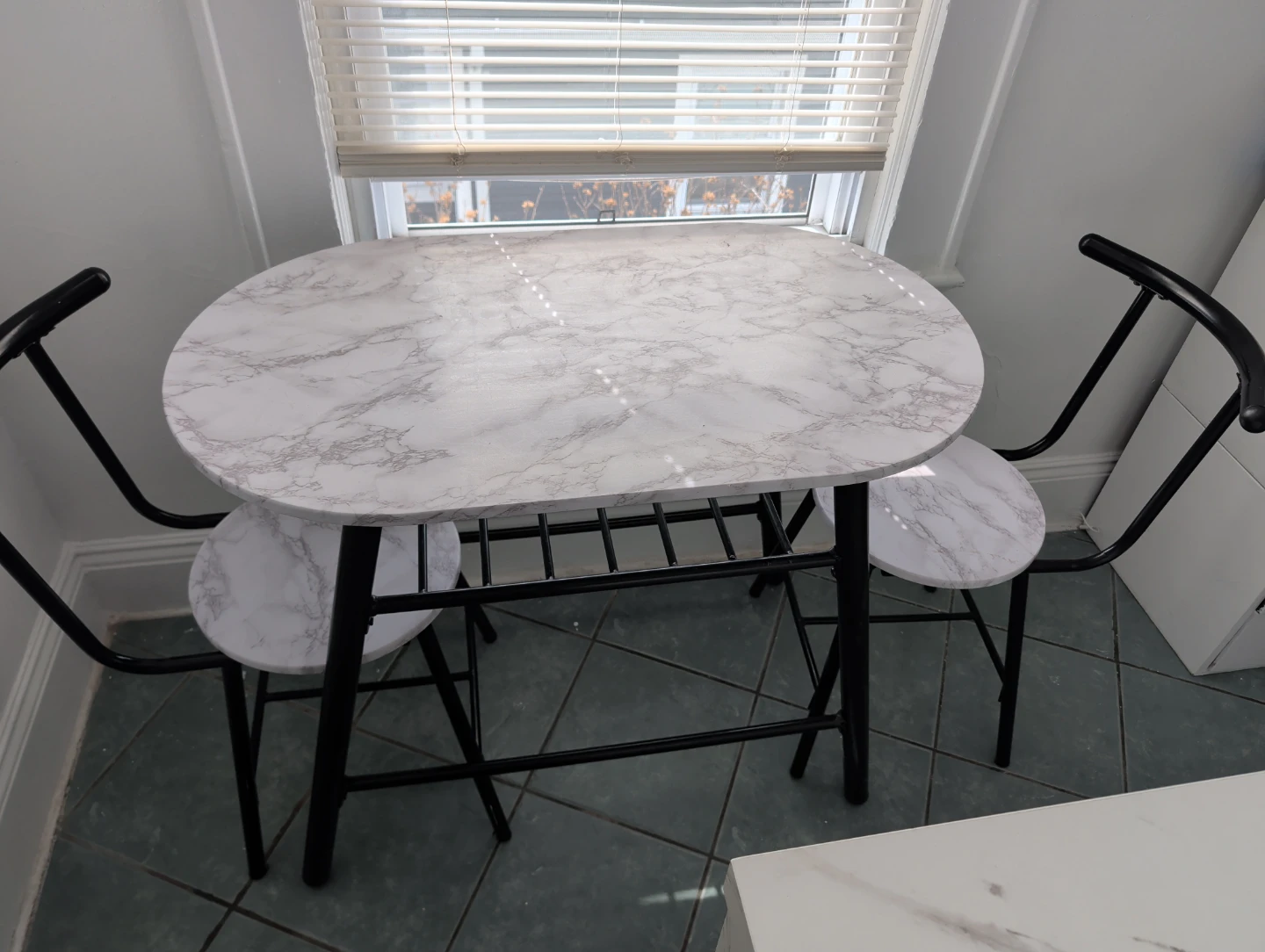 Marble Top Dining Set with 2 Chairs - photo 3