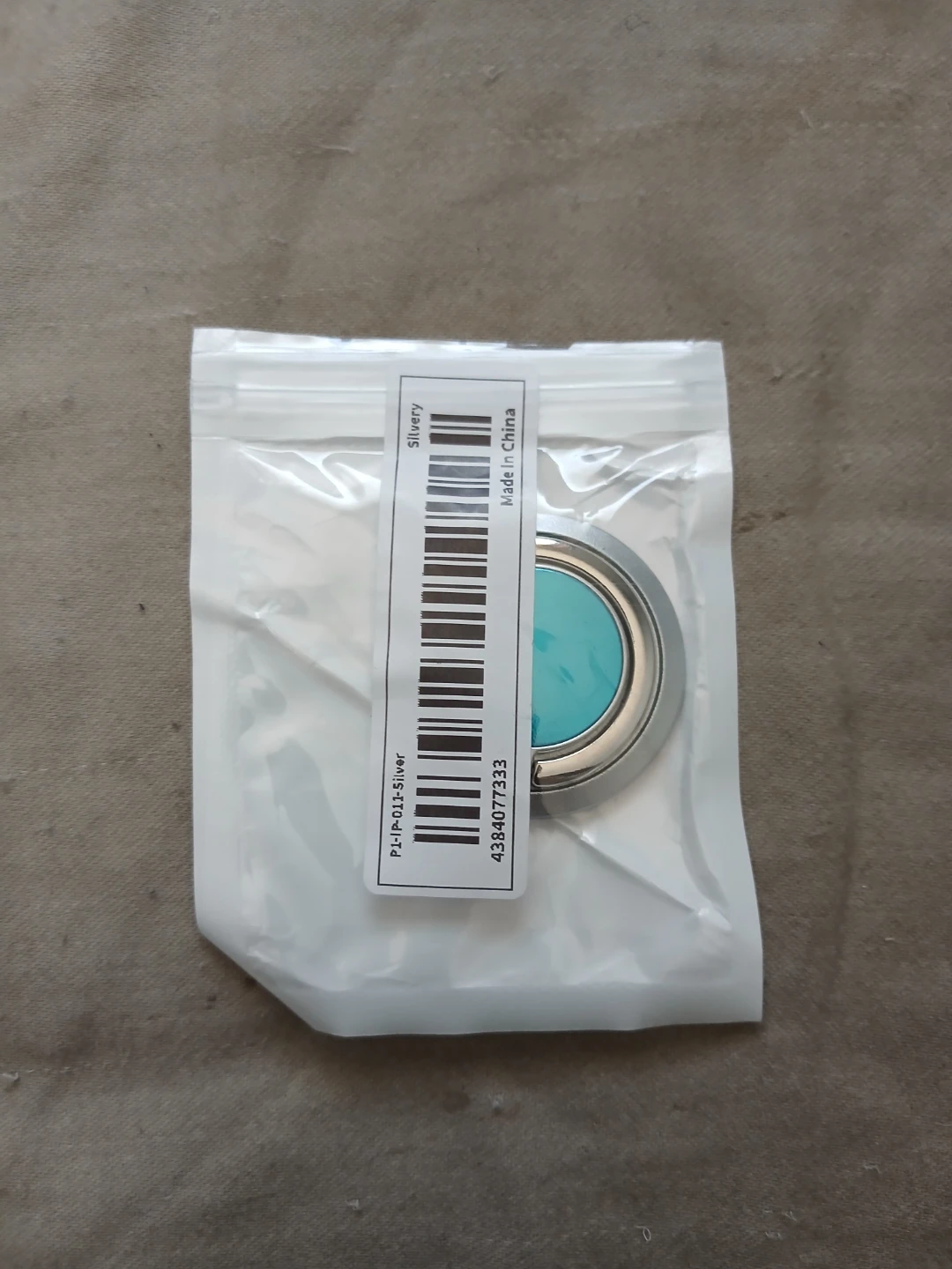 Silver Coloured Phone Ring Holder With Blue Mirror Finish - photo 2