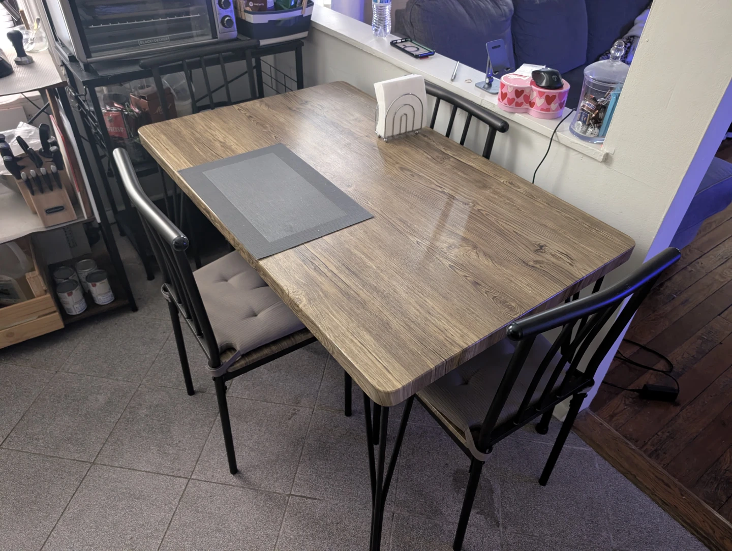 Wood Dining Table with 4 Chairs