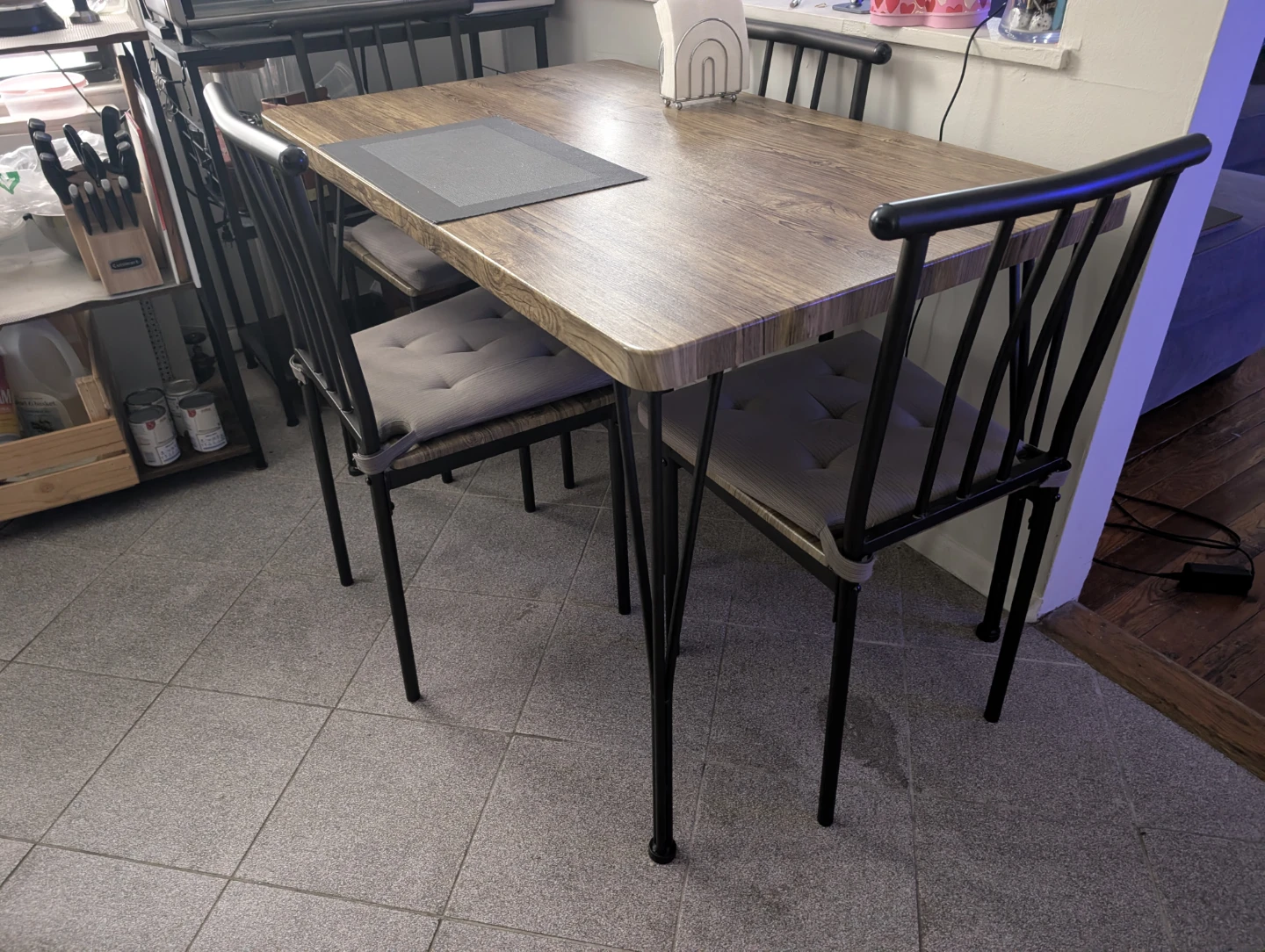 Wood Dining Table with 4 Chairs - photo 2