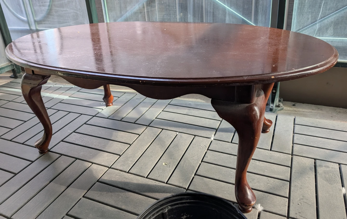 Vintage Oval Brown Coffee Table