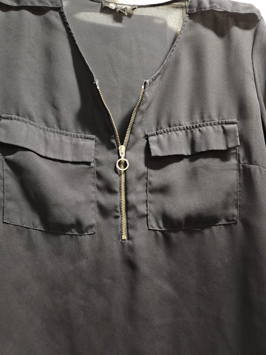 Black 100% Polyester Blouse