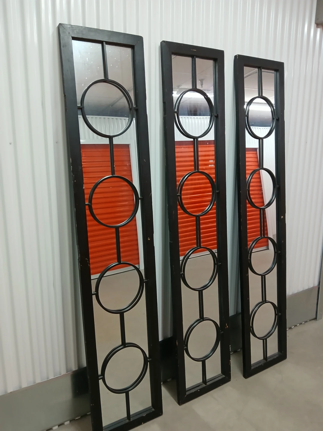 Set of 3 Black Decorative Mirrors with metal Circle - photo 3