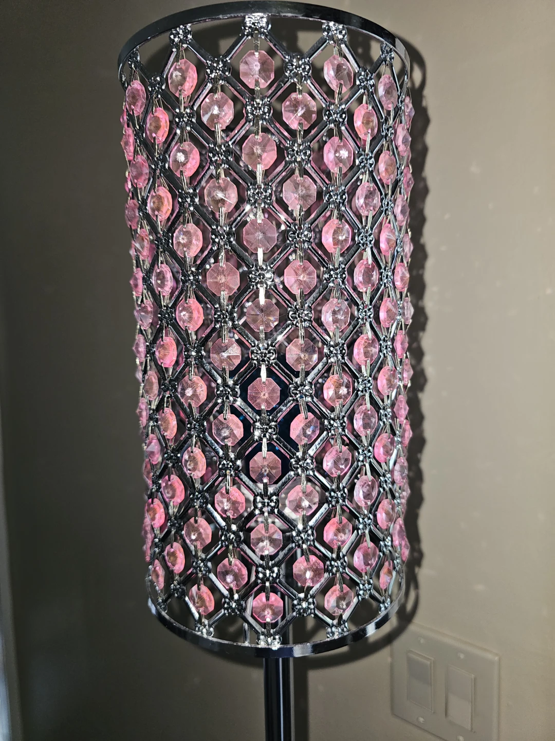 Crystal Beaded Floor Lamp Pink