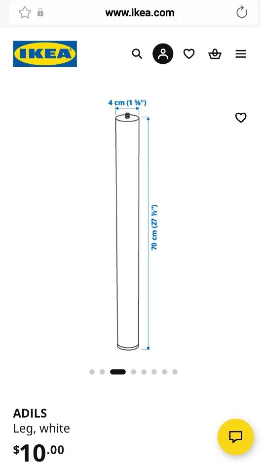 IKEA ADILS Legs (White) set of 4 - photo 2