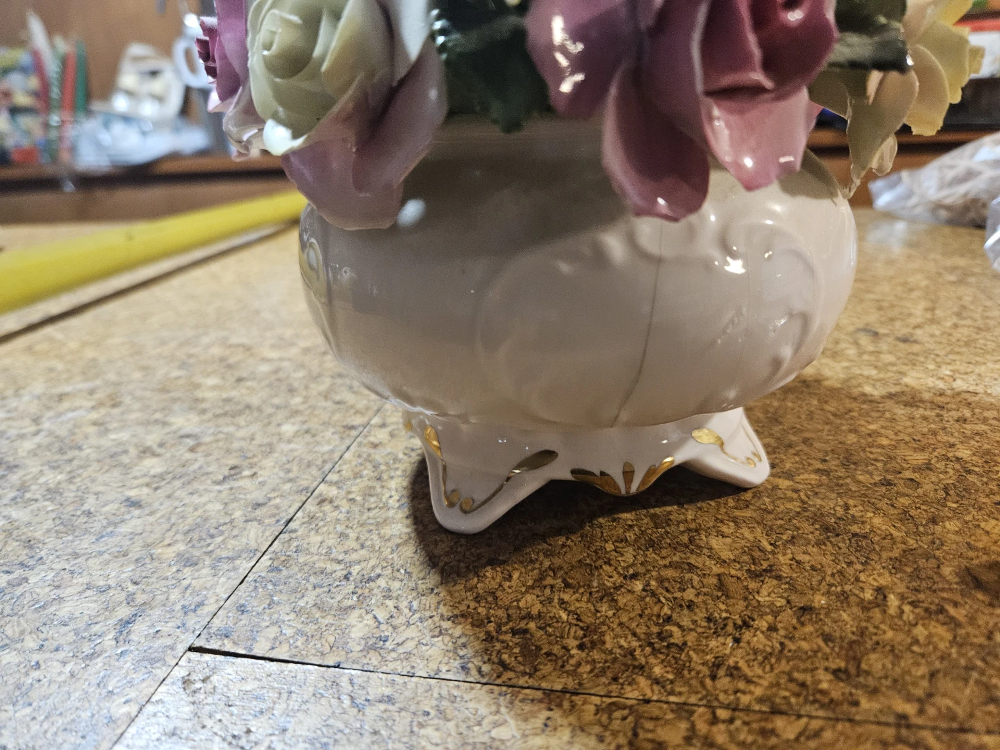 Vintage Porcelain Rose Flower Arrangement Vase - photo 5