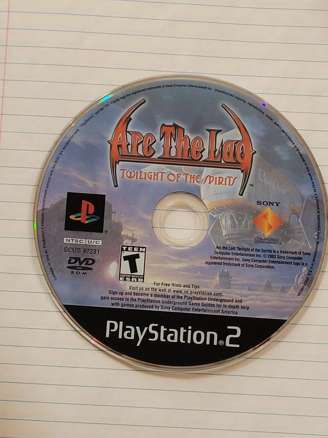 PlayStation 2 Game: Arc the Lad Twilight of the Spirits