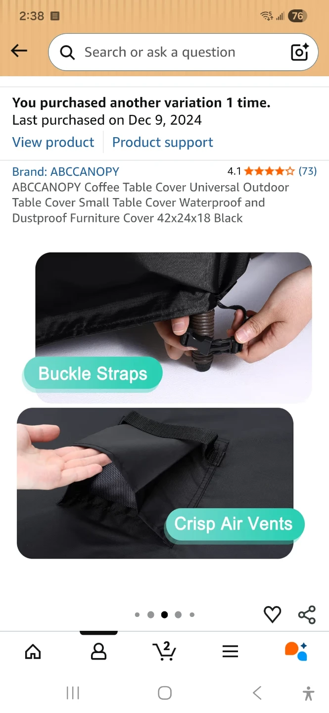 ABCCANOPY Outdoor Table Cover 42"x24"x18" Black - photo 3
