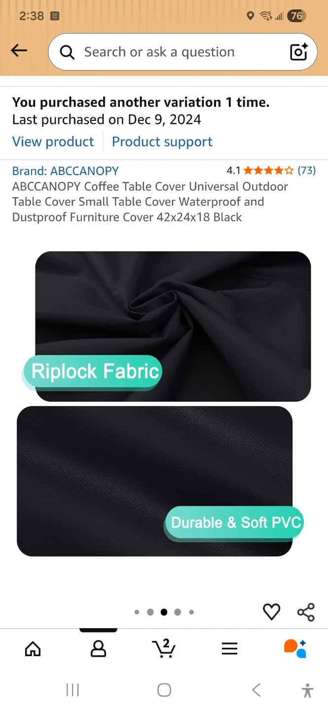 ABCCANOPY Outdoor Table Cover 42"x24"x18" Black - photo 4