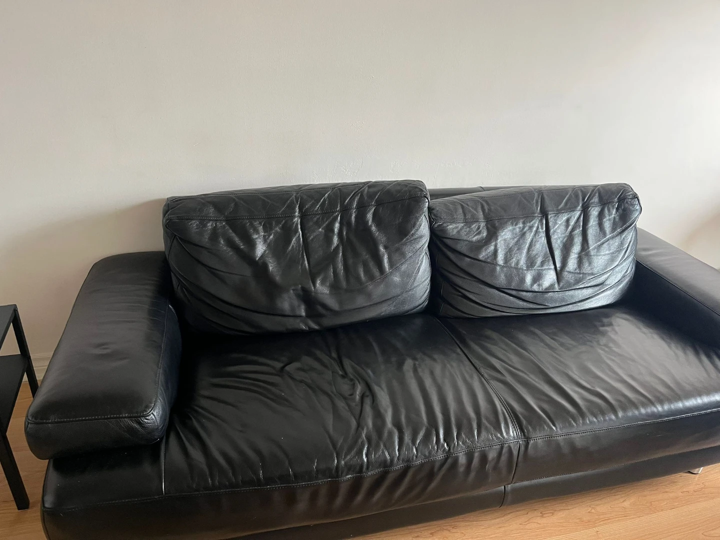 Black Leather Sofa - photo 2