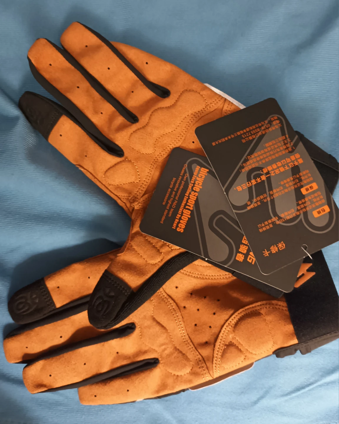 West Biking Bicycle Sport Gloves - Orange and Black - photo 2