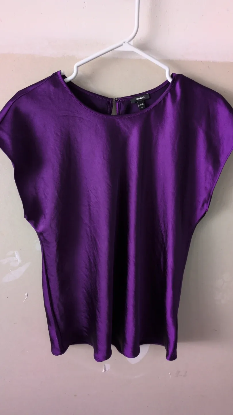 Express Purple Satin Top - Size M