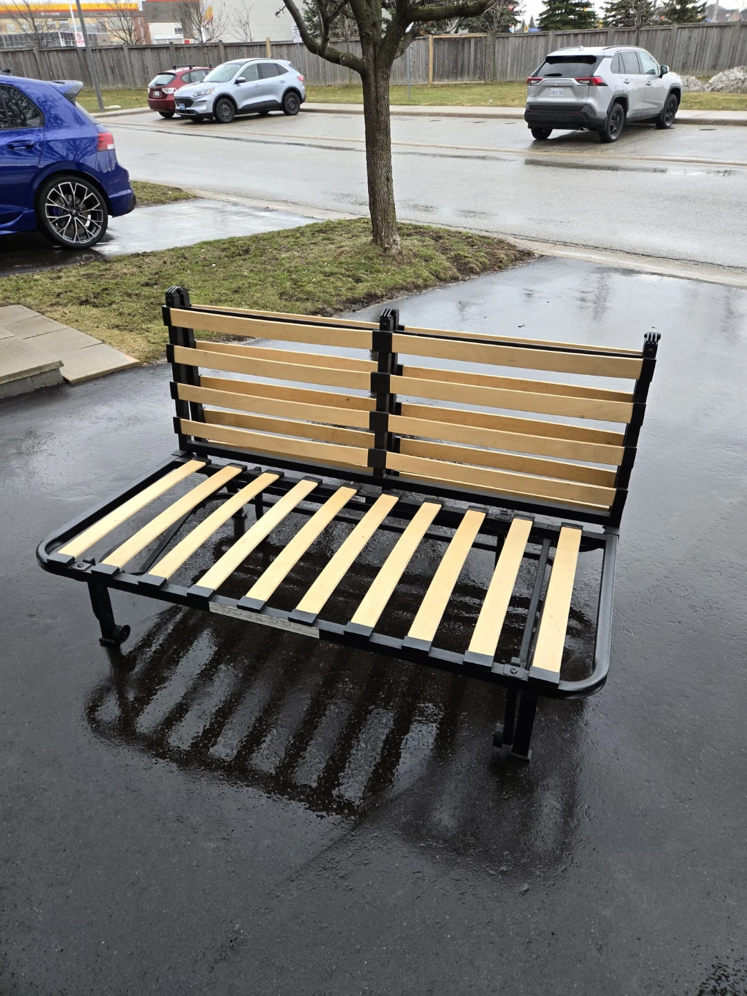 Sofa bed frame with mattress