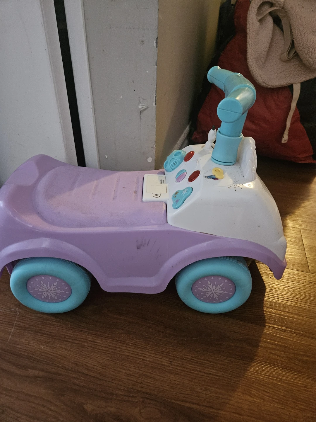 Purple and White Ride-On Toy Car