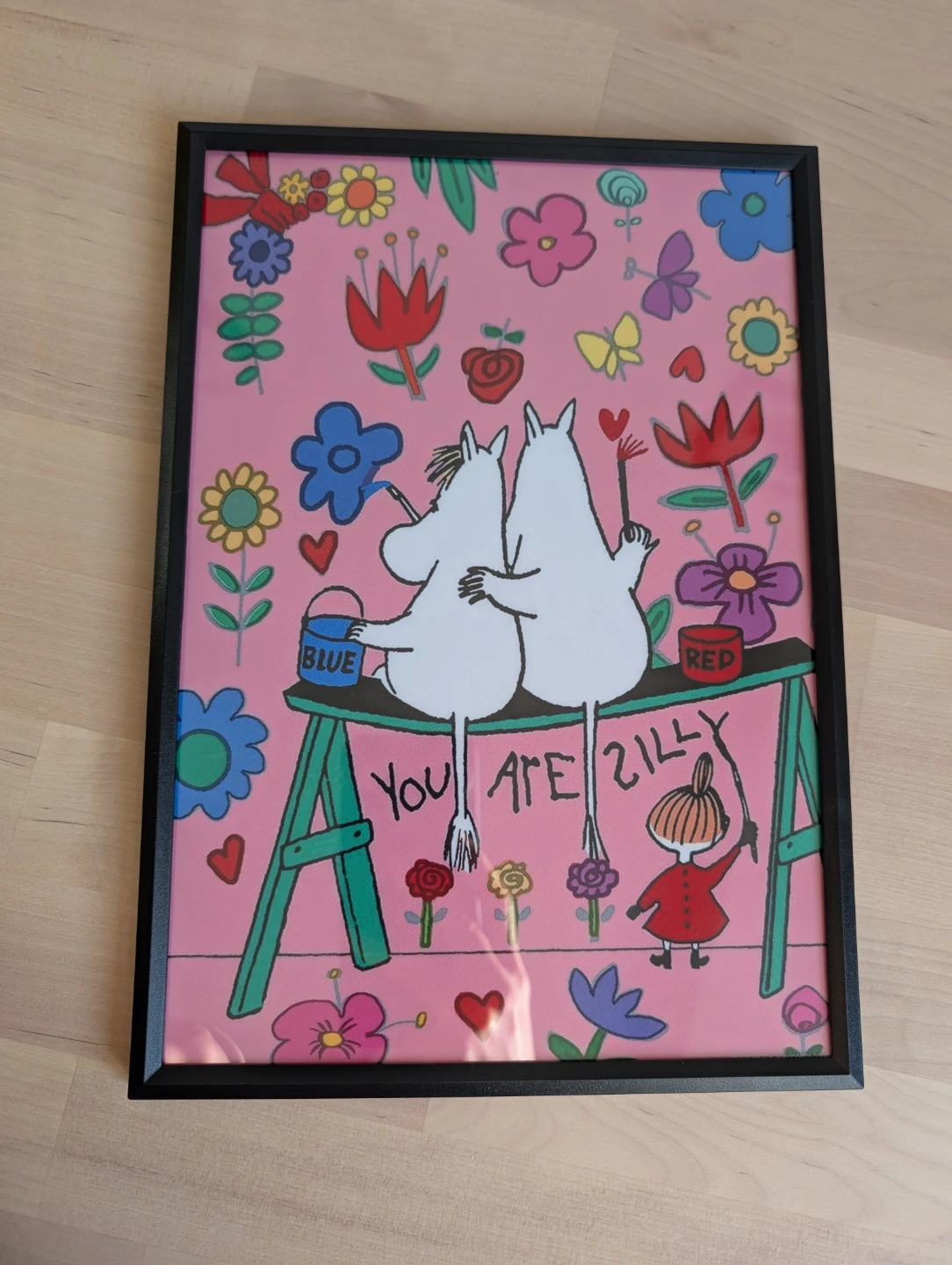 Moomin Snorkmaiden little my print in black frame