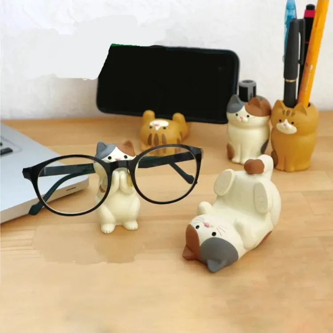 Cute Cat Pen and  Phone Holder & Glasses Stand
