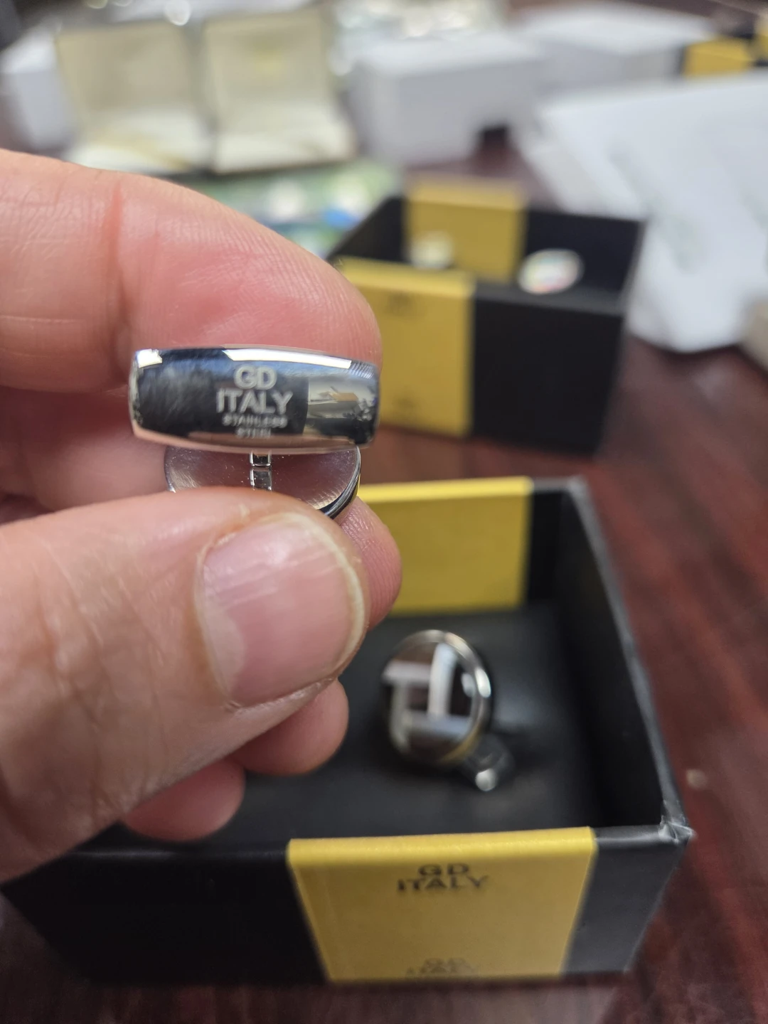 Goccia d'Oro Cufflinks Mother of Pearl Inlay - photo 5