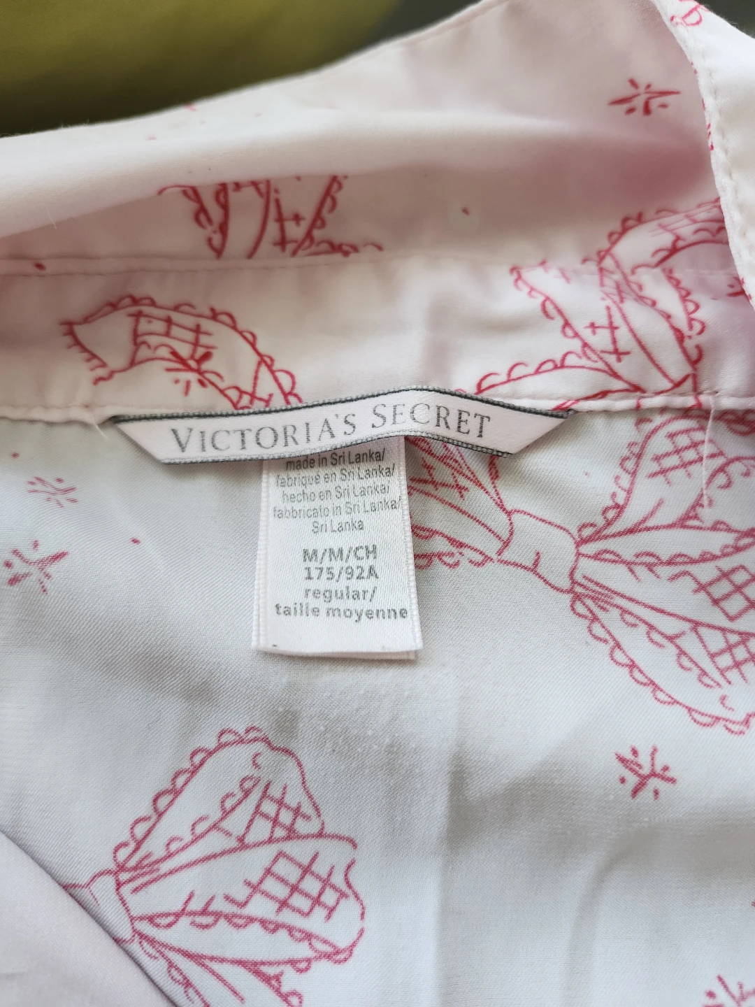 Victoria's Secret Pajama Set - White/Pink Bows - Size M - photo 2