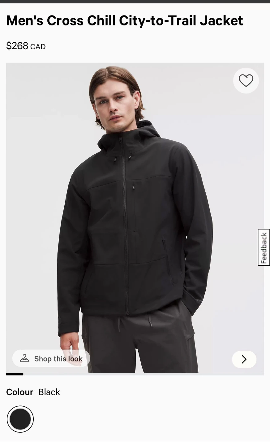 Lululemon Men's Cross Chill City-to-Trail Jacket - Black - photo 2