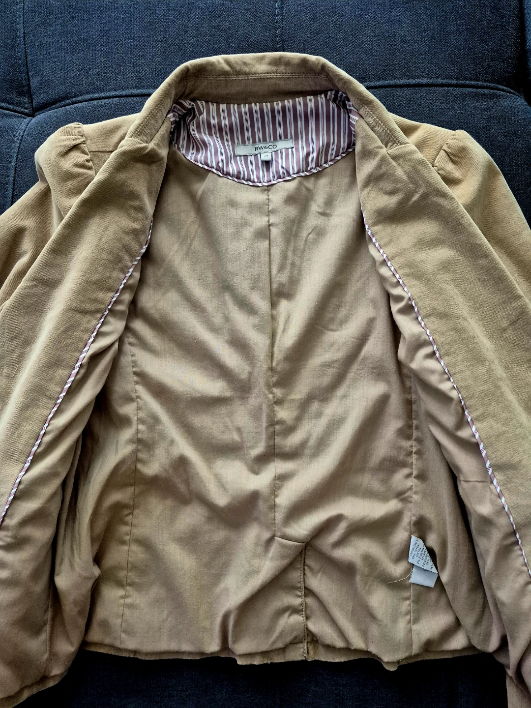RW&CO. Tan Corduroy Blazer size S/P - photo 3