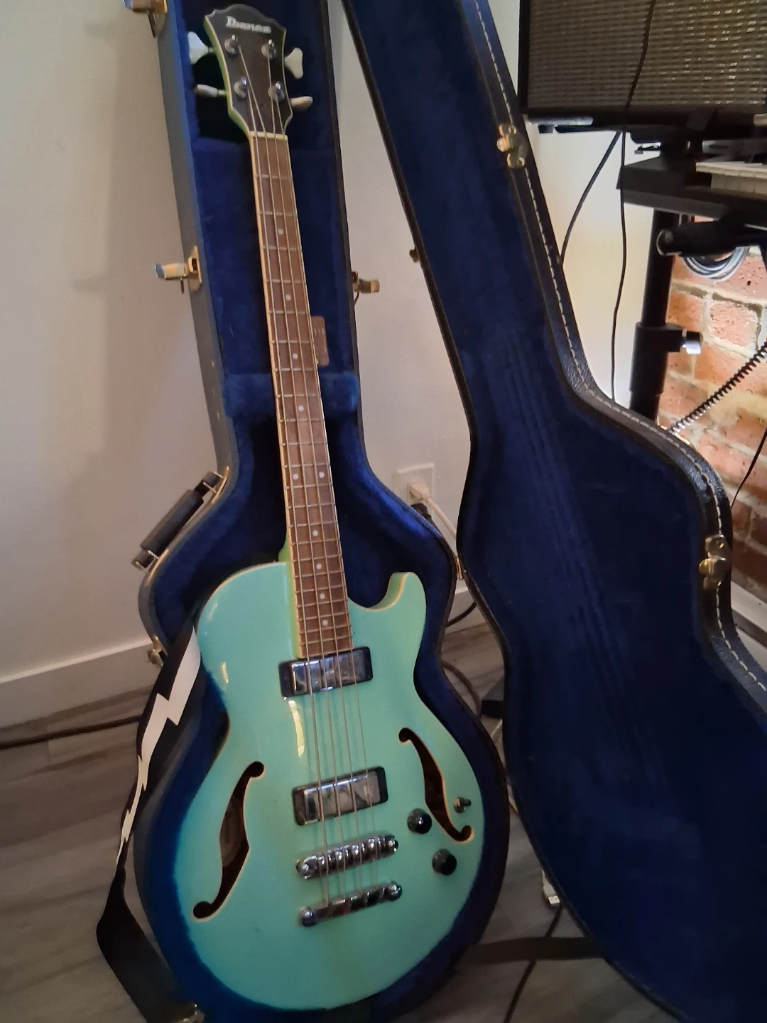 Ibanez Bass Guitar w/ Case - Seafoam Green