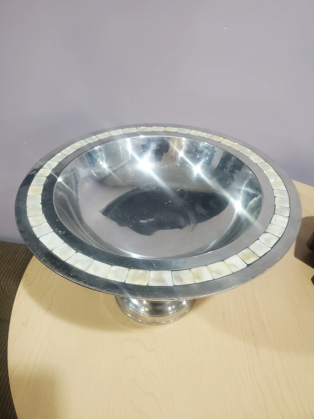 Pedestal fruit bowl with decorative inlay - photo 2