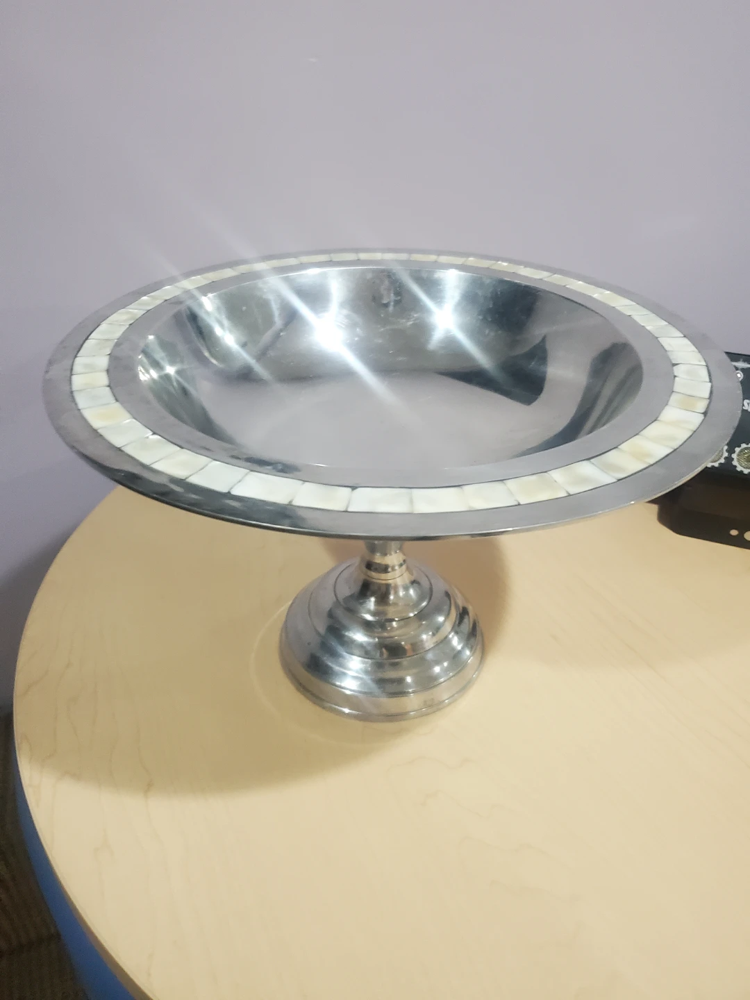 Pedestal fruit bowl with decorative inlay - photo 3