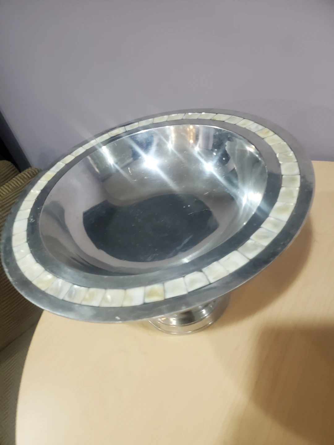 Pedestal fruit bowl with decorative inlay - photo 4
