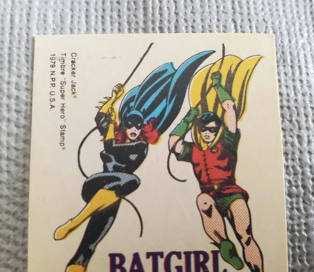 1979 cracker jack batgirl and robin stamp card - photo 2