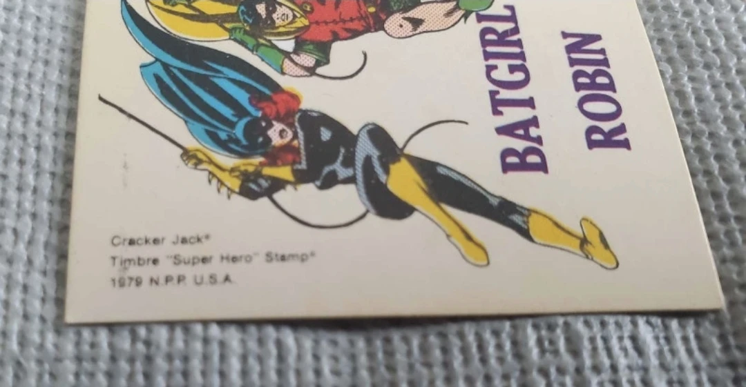 1979 cracker jack batgirl and robin stamp card - photo 4