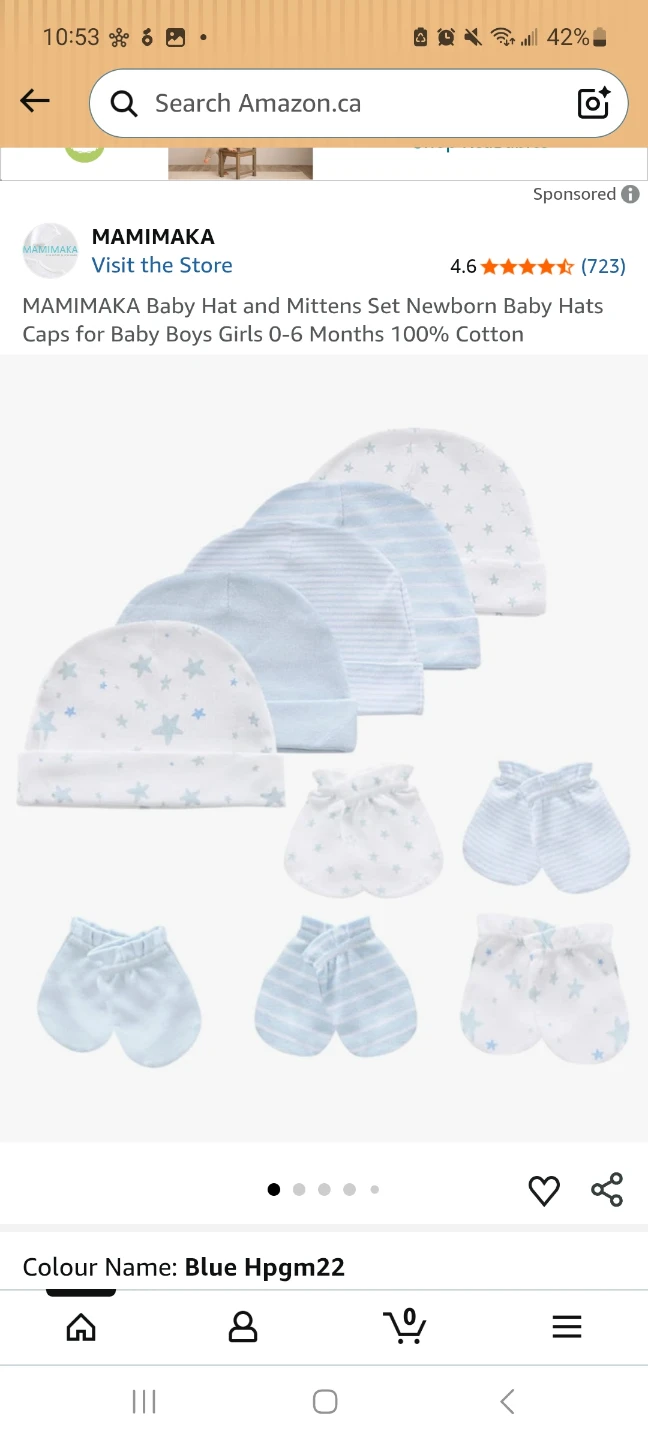New x5 MAMIMAKA Baby Hat Newborn 0-6 Months 🌱